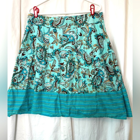 Notations 100% Cotton Womens Sz L Boho Paisley Midi Skirt - Picture 1 of 7